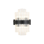 NL9510BL/CL9 Kaffer 4 Light Wall Light Satin Black Clear