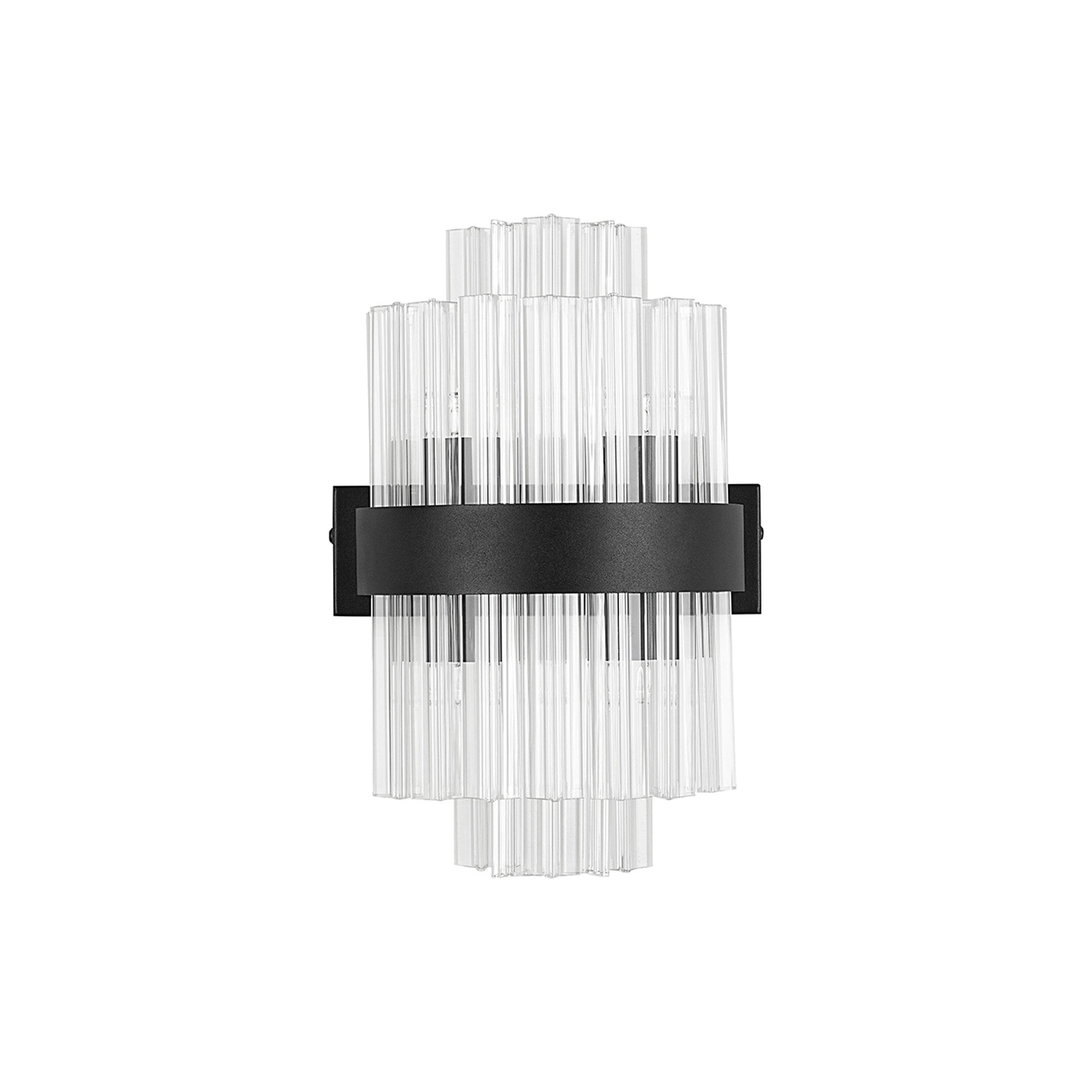NL9510BL/CL9 Kaffer 4 Light Wall Light Satin Black Clear