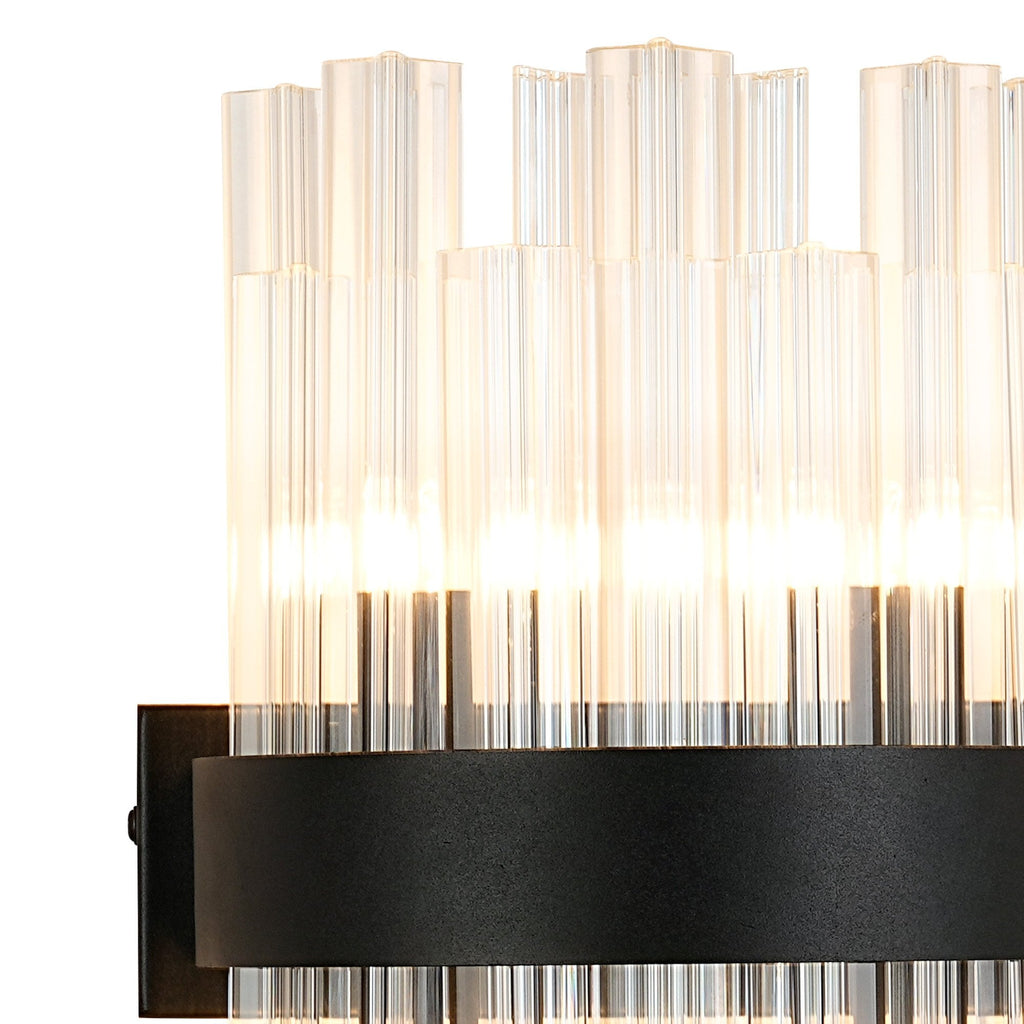 NL9510BL/CL9 Kaffer 4 Light Wall Light Satin Black Clear
