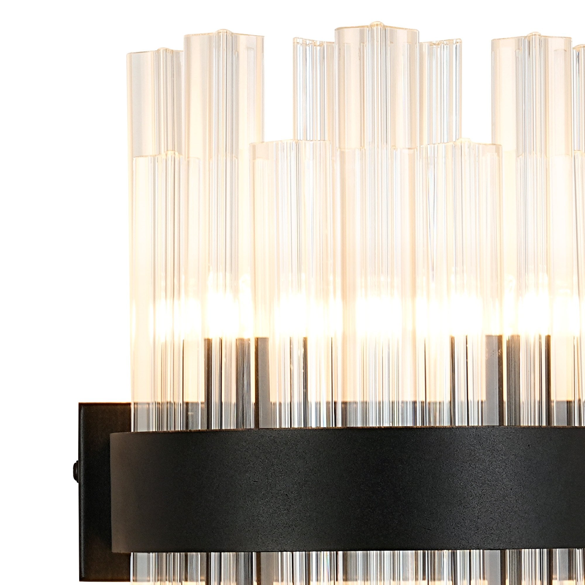 NL9510BL/CL9 Kaffer 4 Light Wall Light Satin Black Clear