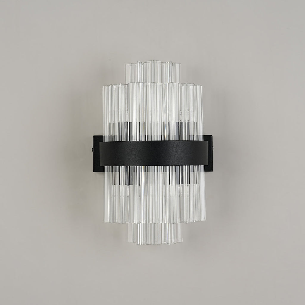 NL9510BL/CL9 Kaffer 4 Light Wall Light Satin Black Clear