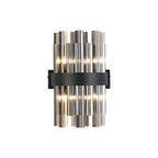 NL9510BL/SM9 Kaffer 4 Light Wall Light Satin Black Smoke