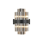 NL9510BL/SM9 Kaffer 4 Light Wall Light Satin Black Smoke