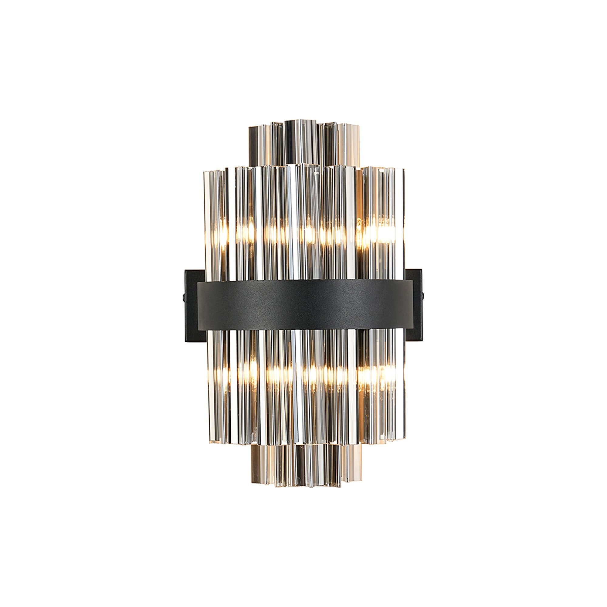 NL9510BL/SM9 Kaffer 4 Light Wall Light Satin Black Smoke