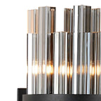 NL9510BL/SM9 Kaffer 4 Light Wall Light Satin Black Smoke