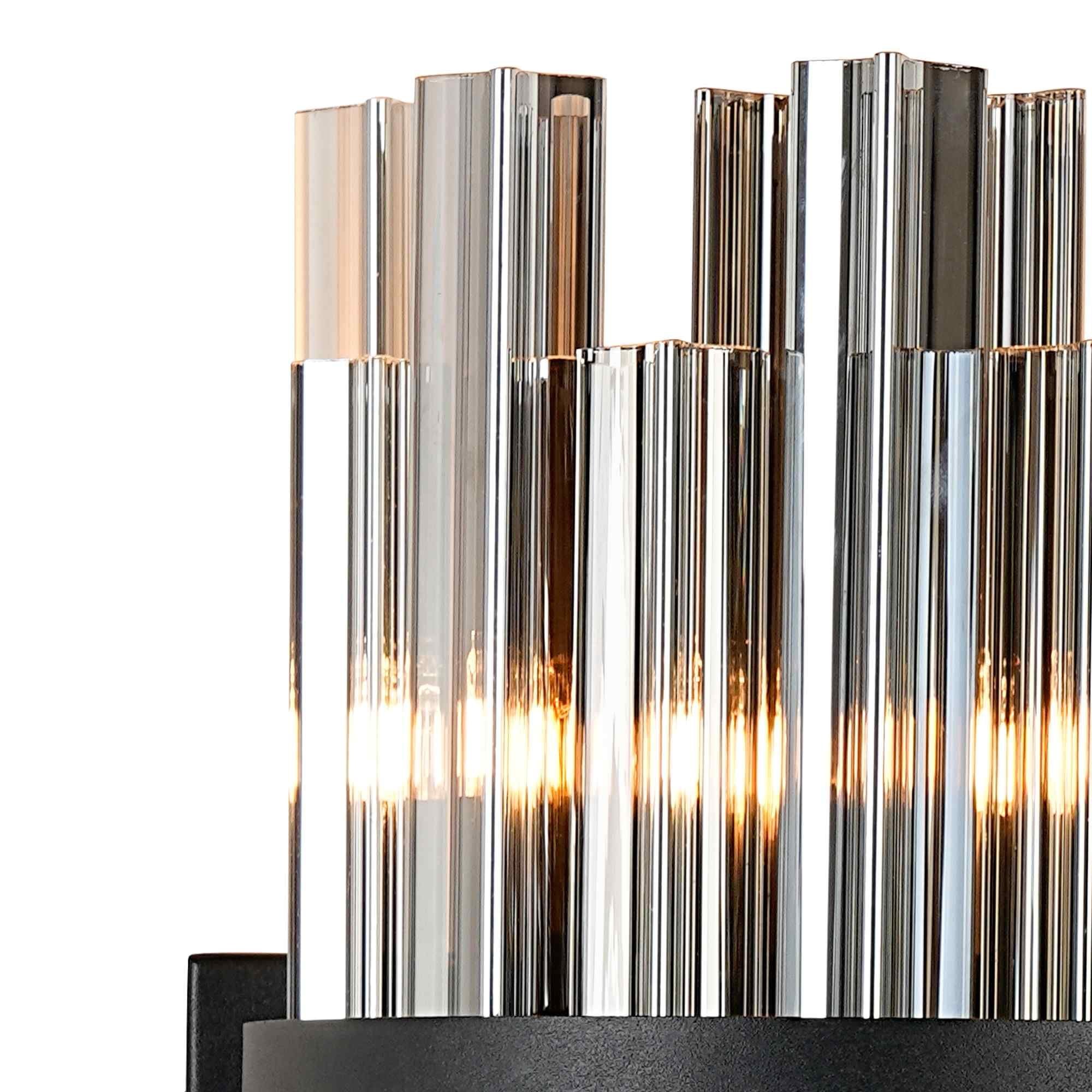 NL9510BL/SM9 Kaffer 4 Light Wall Light Satin Black Smoke