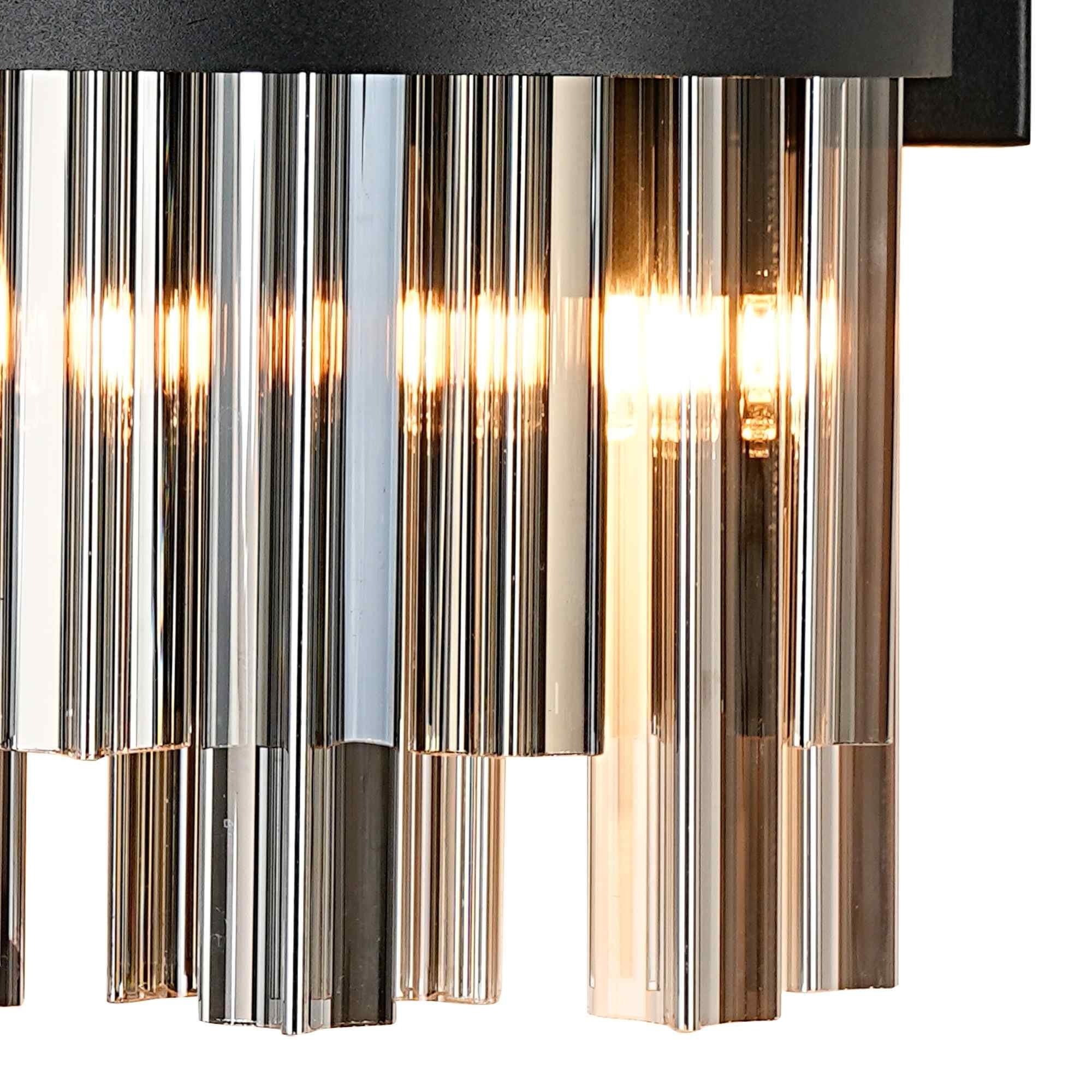NL9510BL/SM9 Kaffer 4 Light Wall Light Satin Black Smoke
