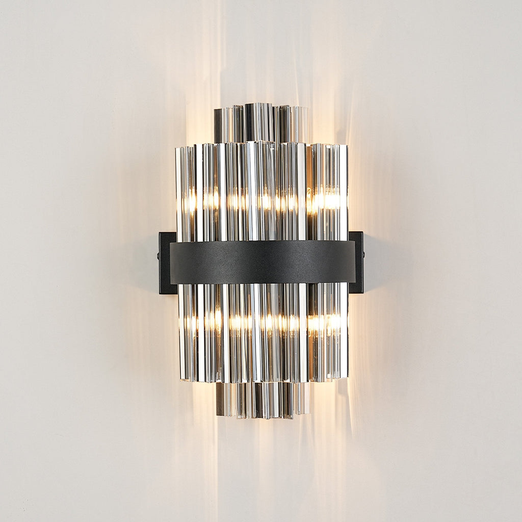 NL9510BL/SM9 Kaffer 4 Light Wall Light Satin Black Smoke