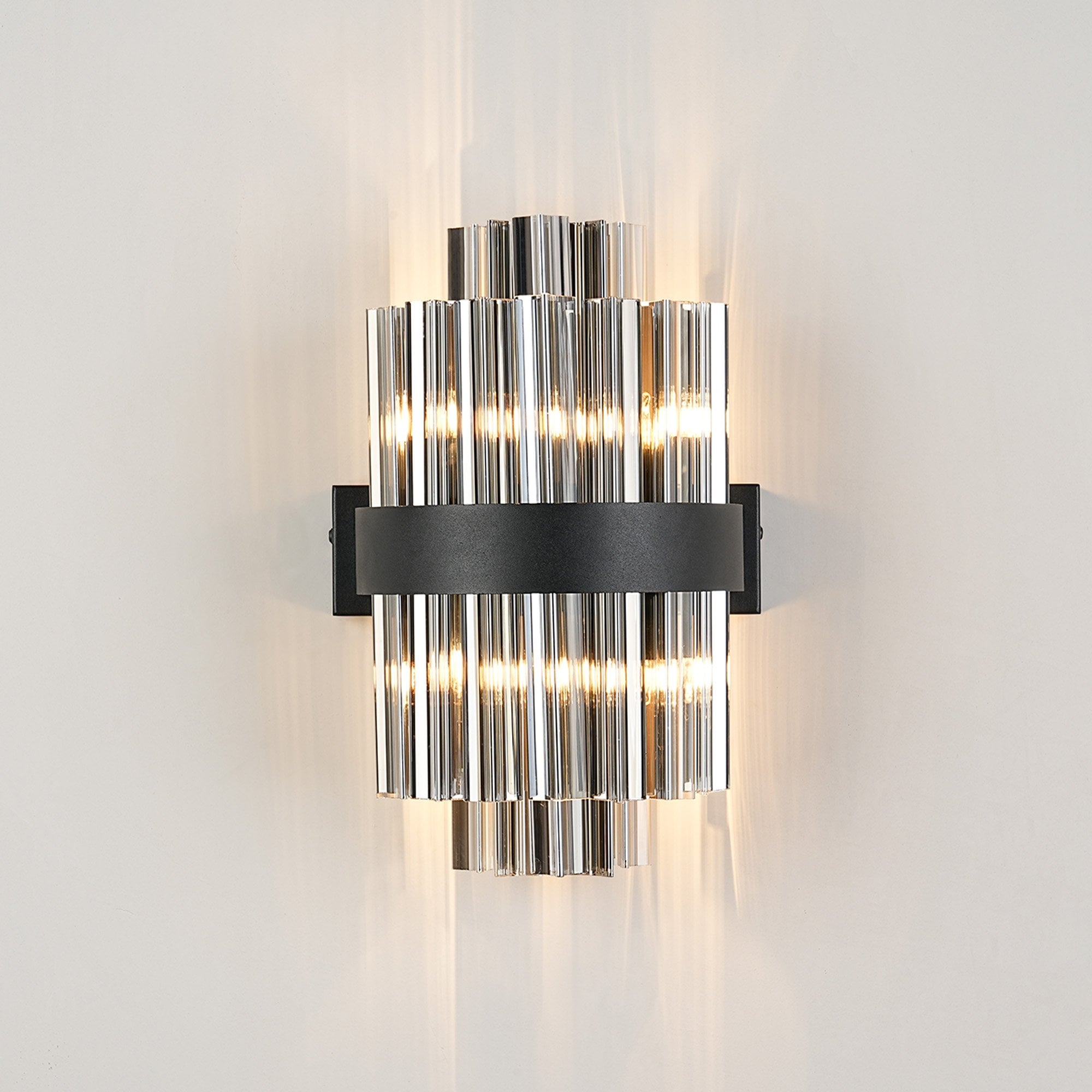 NL9510BL/SM9 Kaffer 4 Light Wall Light Satin Black Smoke