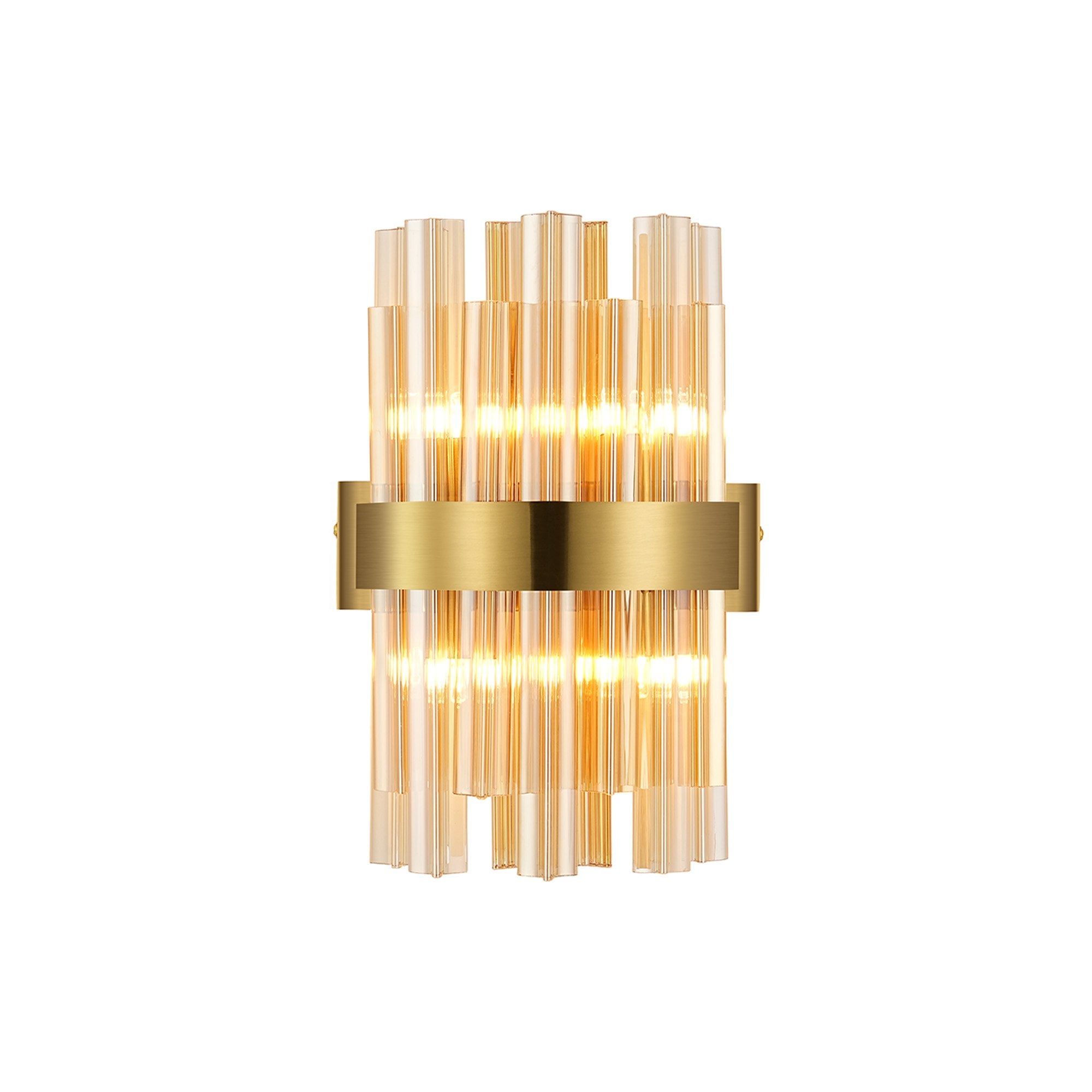 NL9510BR/AM9 Kaffer 4 Light Wall Light Brass Amber