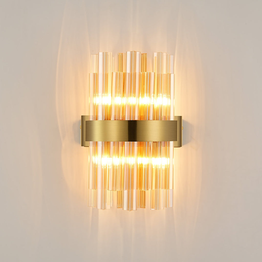 NL9510BR/AM9 Kaffer 4 Light Wall Light Brass Amber