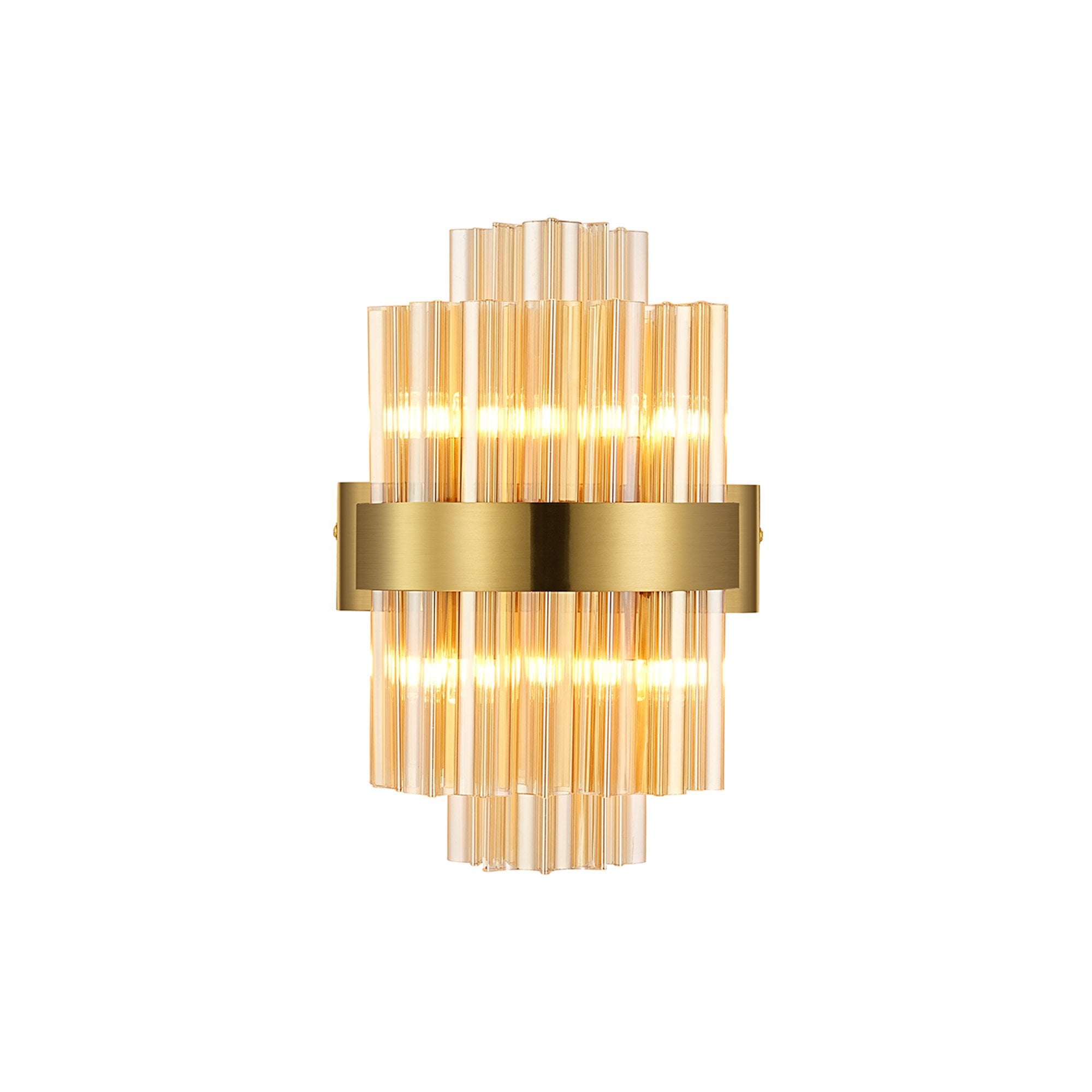 NL9510BR/AM9 Kaffer 4 Light Wall Light Brass Amber