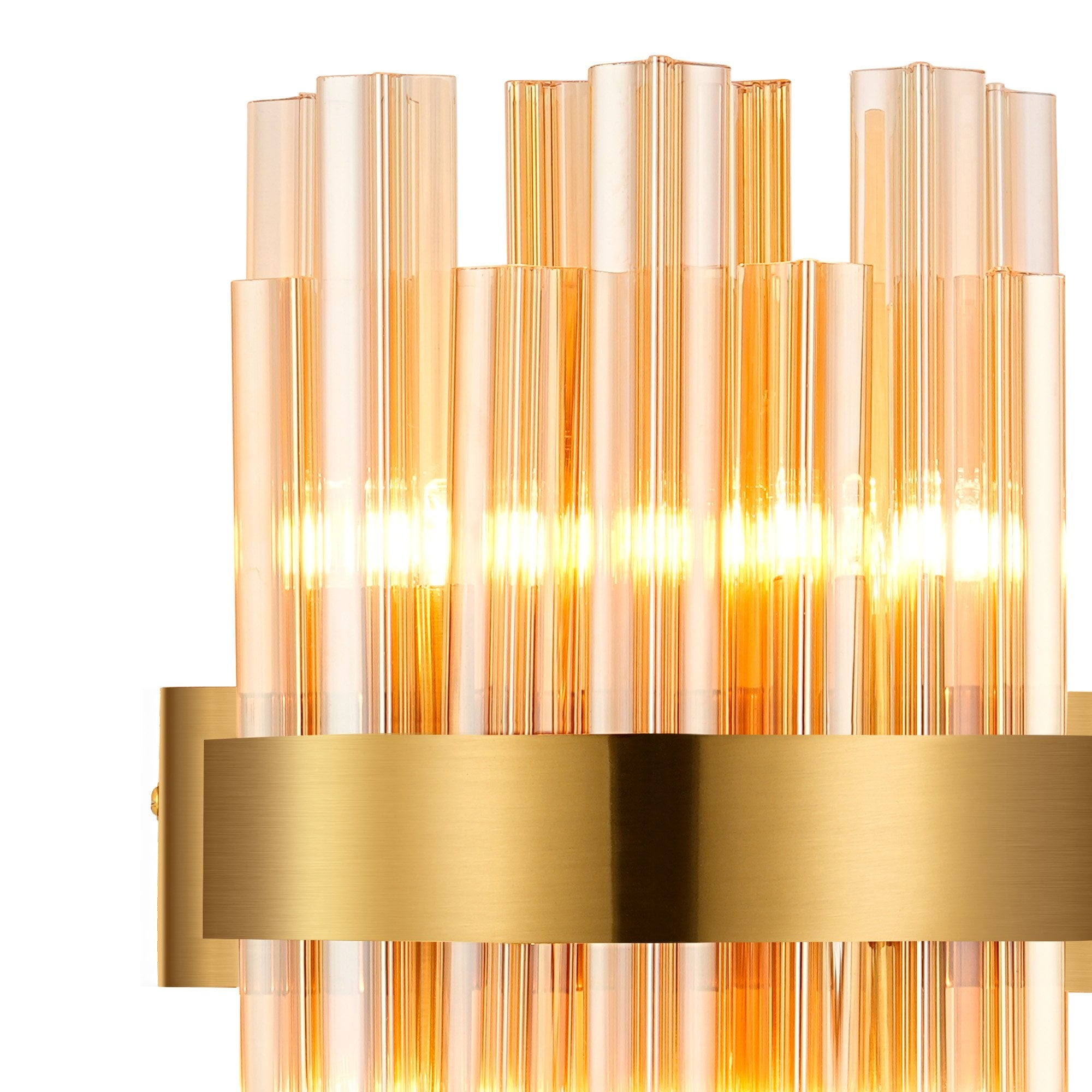 NL9510BR/AM9 Kaffer 4 Light Wall Light Brass Amber
