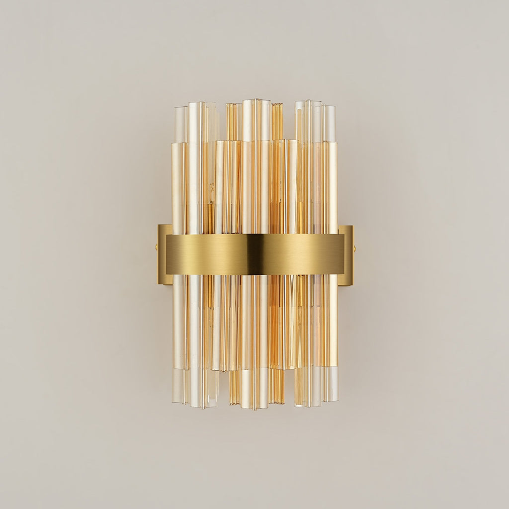 NL9510BR/AM9 Kaffer 4 Light Wall Light Brass Amber
