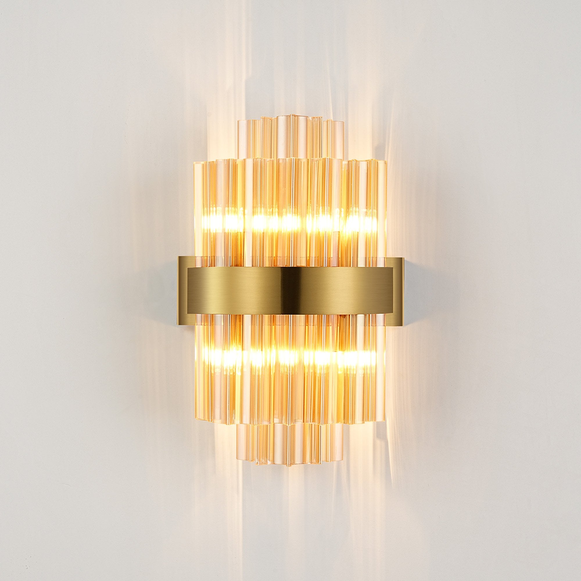 NL9510BR/AM9 Kaffer 4 Light Wall Light Brass Amber