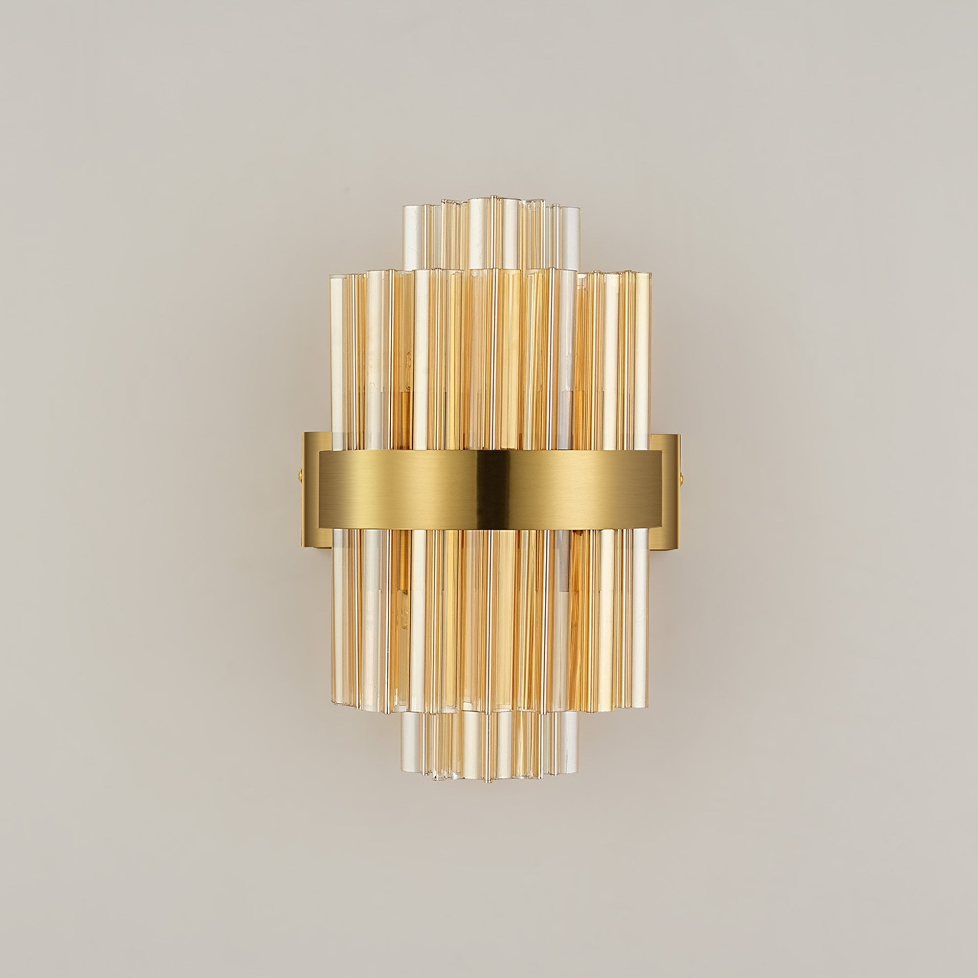 NL9510BR/AM9 Kaffer 4 Light Wall Light Brass Amber