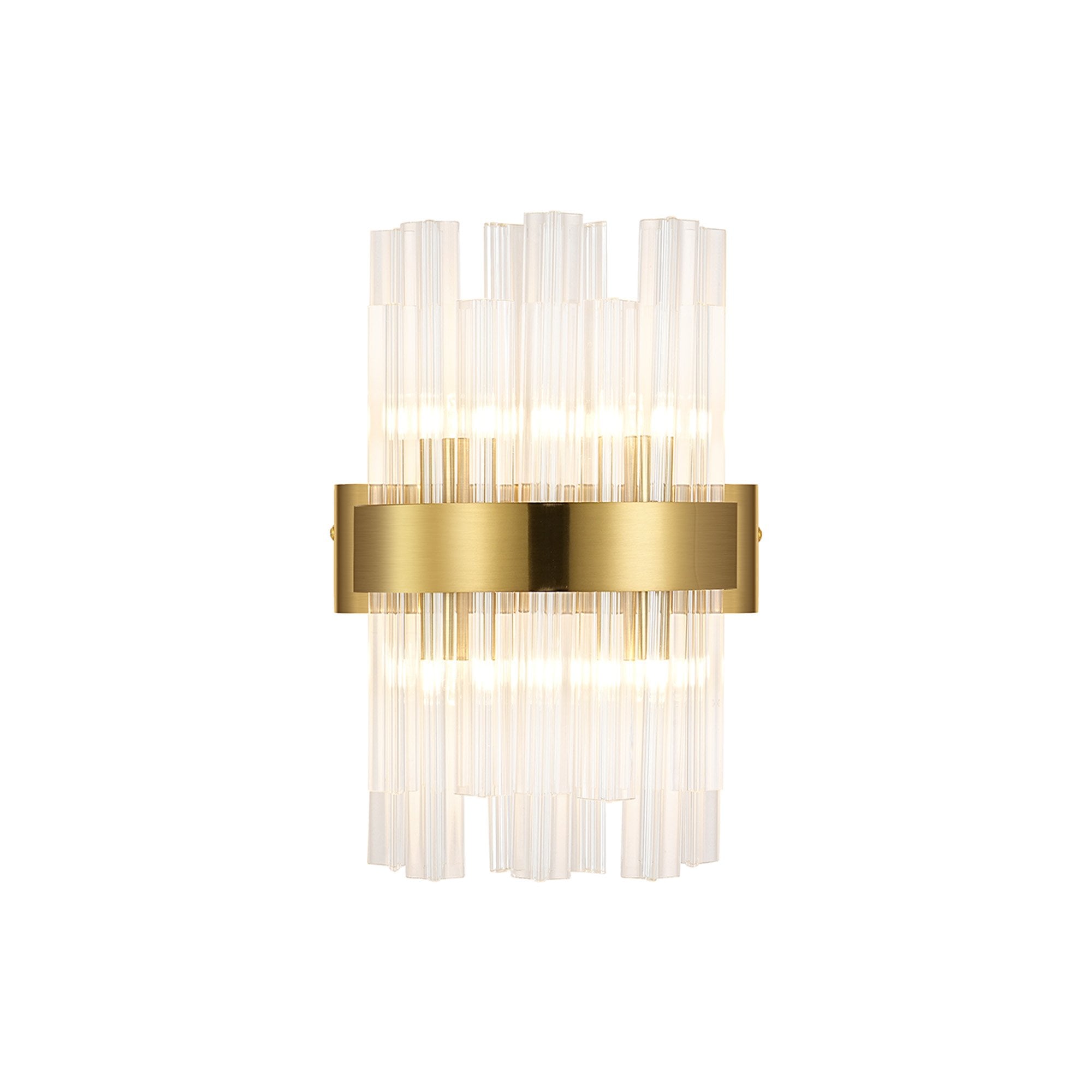 NL9510BR/CL9 Kaffer 4 Light Wall Light Brass Clear