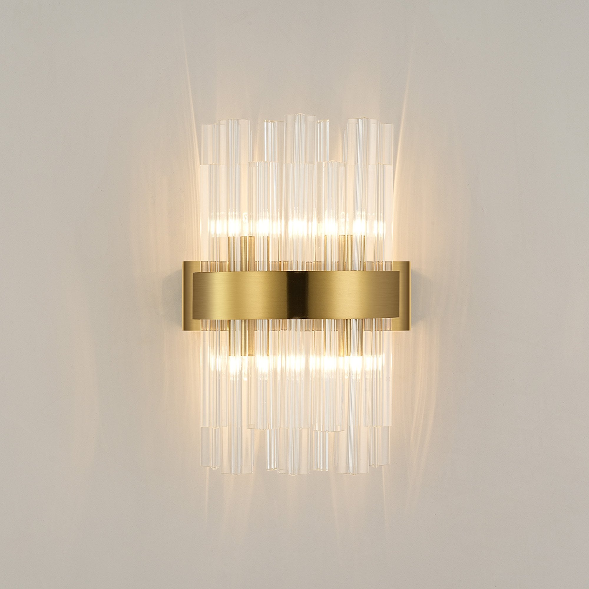 NL9510BR/CL9 Kaffer 4 Light Wall Light Brass Clear
