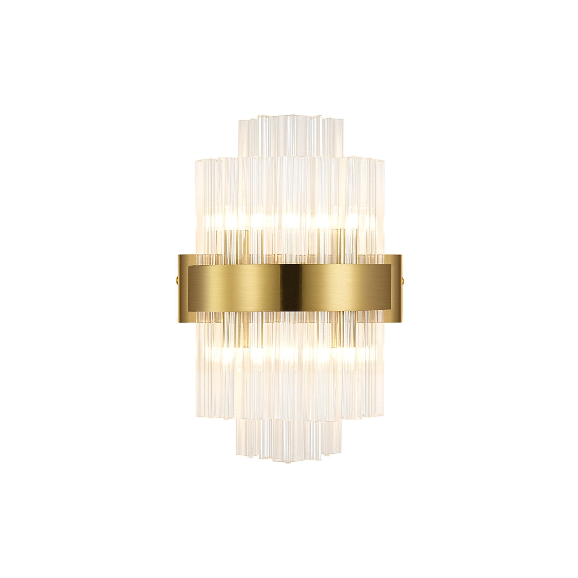 NL9510BR/CL9 Kaffer 4 Light Wall Light Brass Clear
