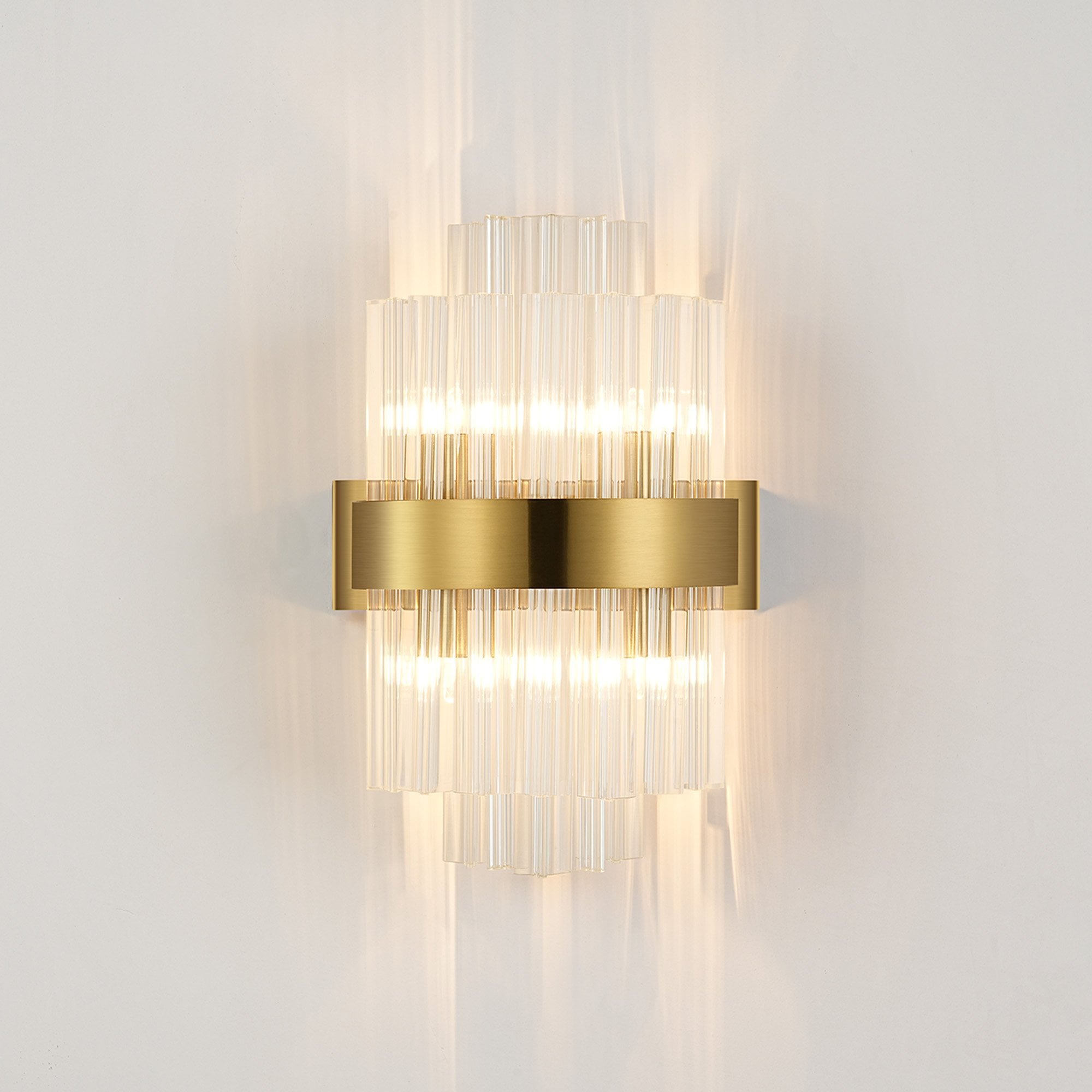 NL9510BR/CL9 Kaffer 4 Light Wall Light Brass Clear