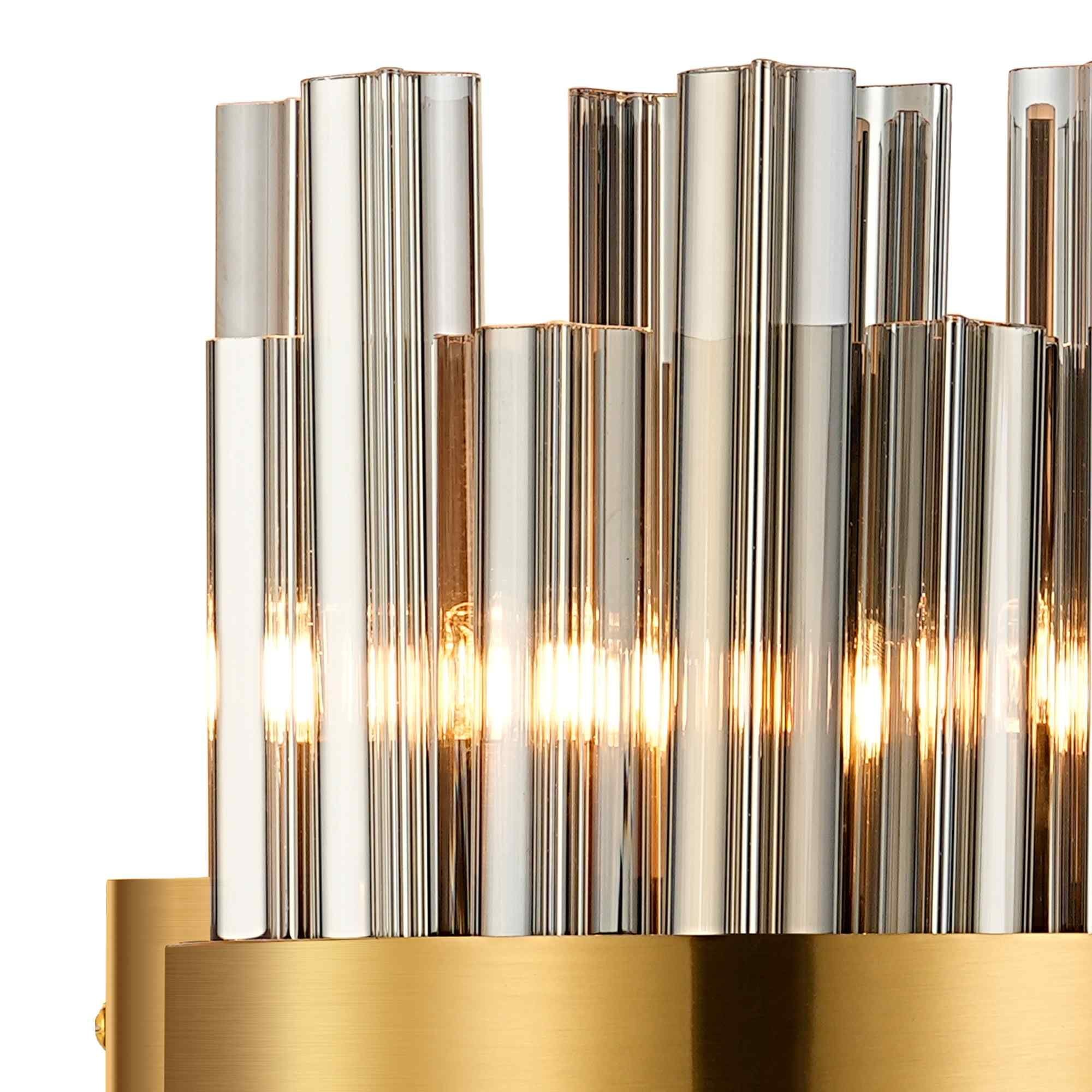 NL9510BR/SM9 Kaffer 4 Light Wall Light Brass Smoke
