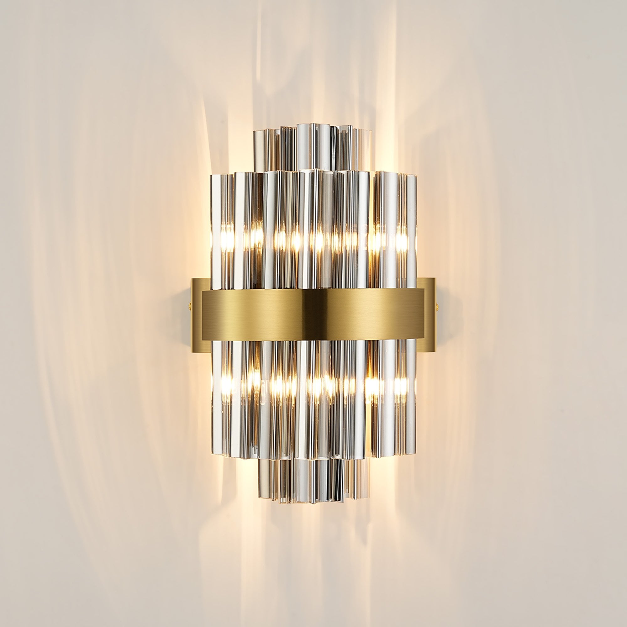 NL9510BR/SM9 Kaffer 4 Light Wall Light Brass Smoke