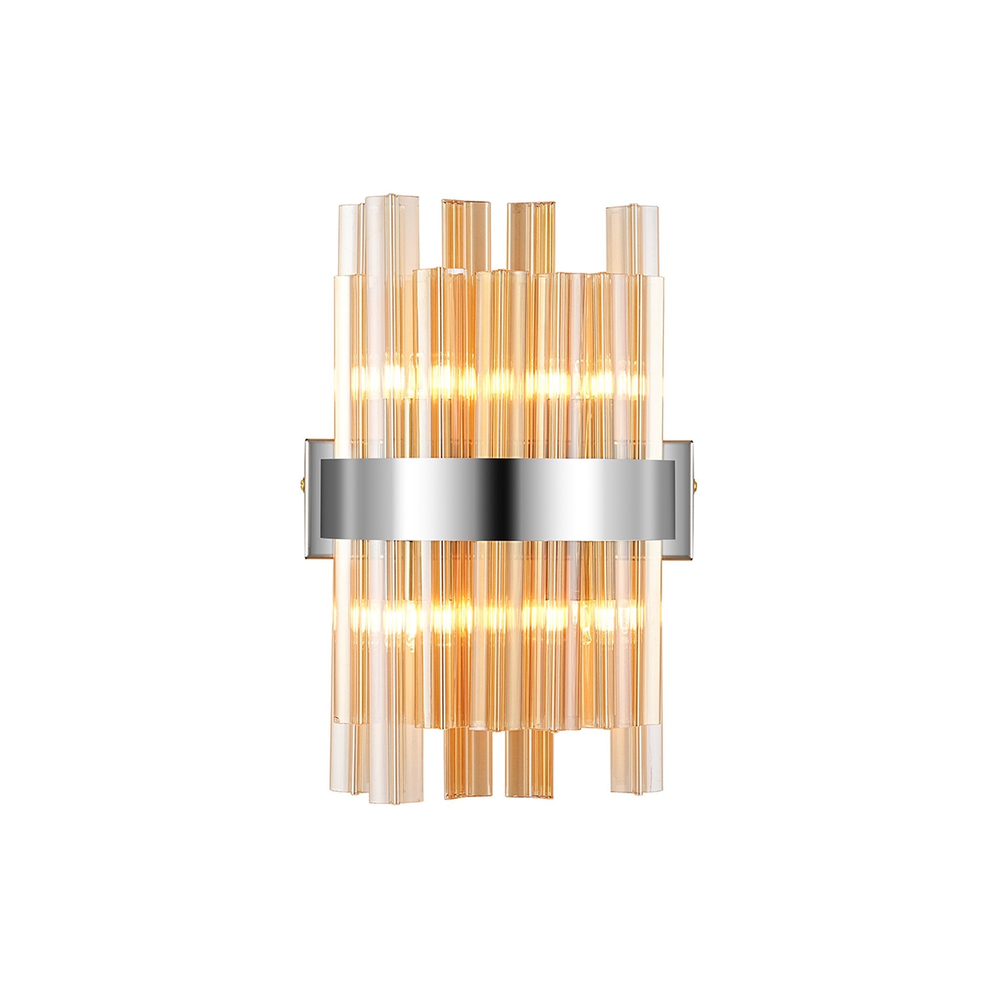 NL9510PN/AM9 Kaffer 4 Light Wall Light Polished Nickel Amber