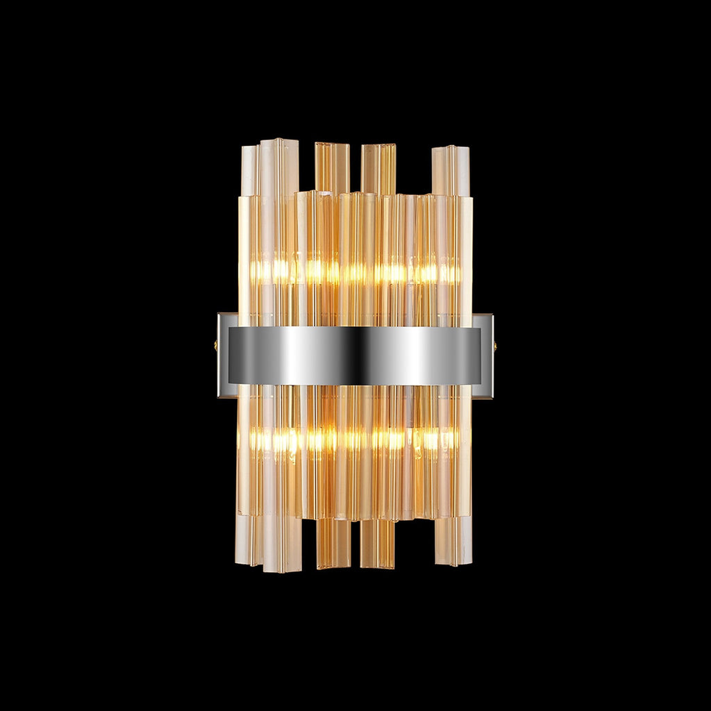 NL9510PN/AM9 Kaffer 4 Light Wall Light Polished Nickel Amber