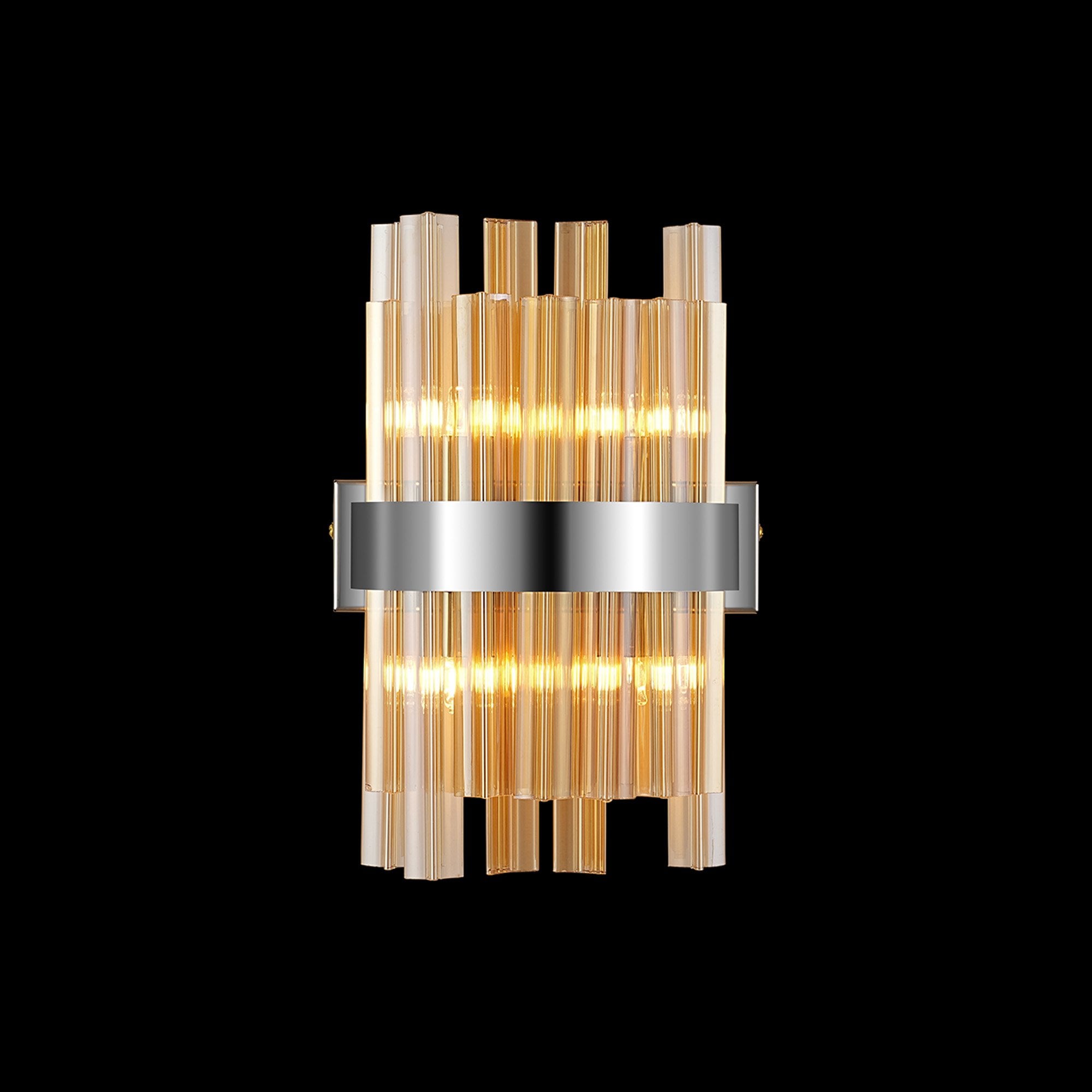NL9510PN/AM9 Kaffer 4 Light Wall Light Polished Nickel Amber