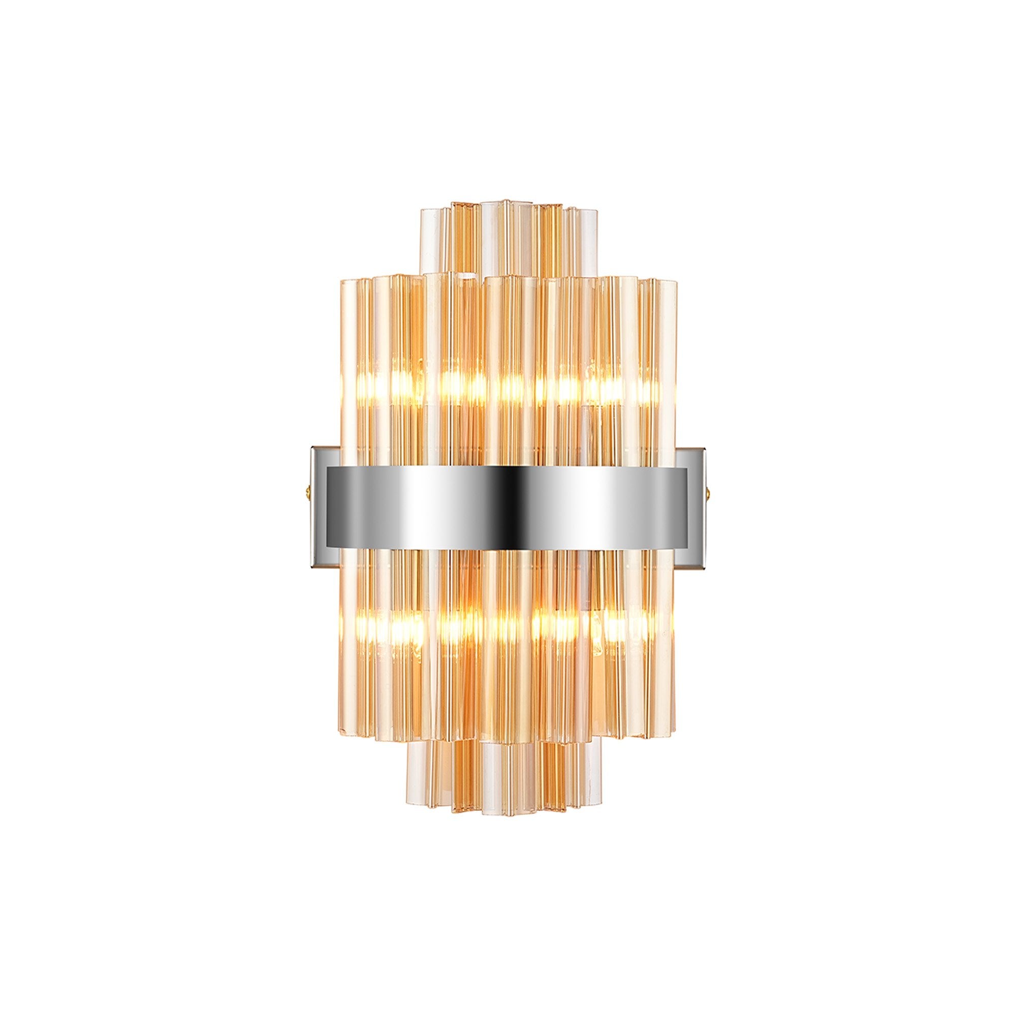NL9510PN/AM9 Kaffer 4 Light Wall Light Polished Nickel Amber