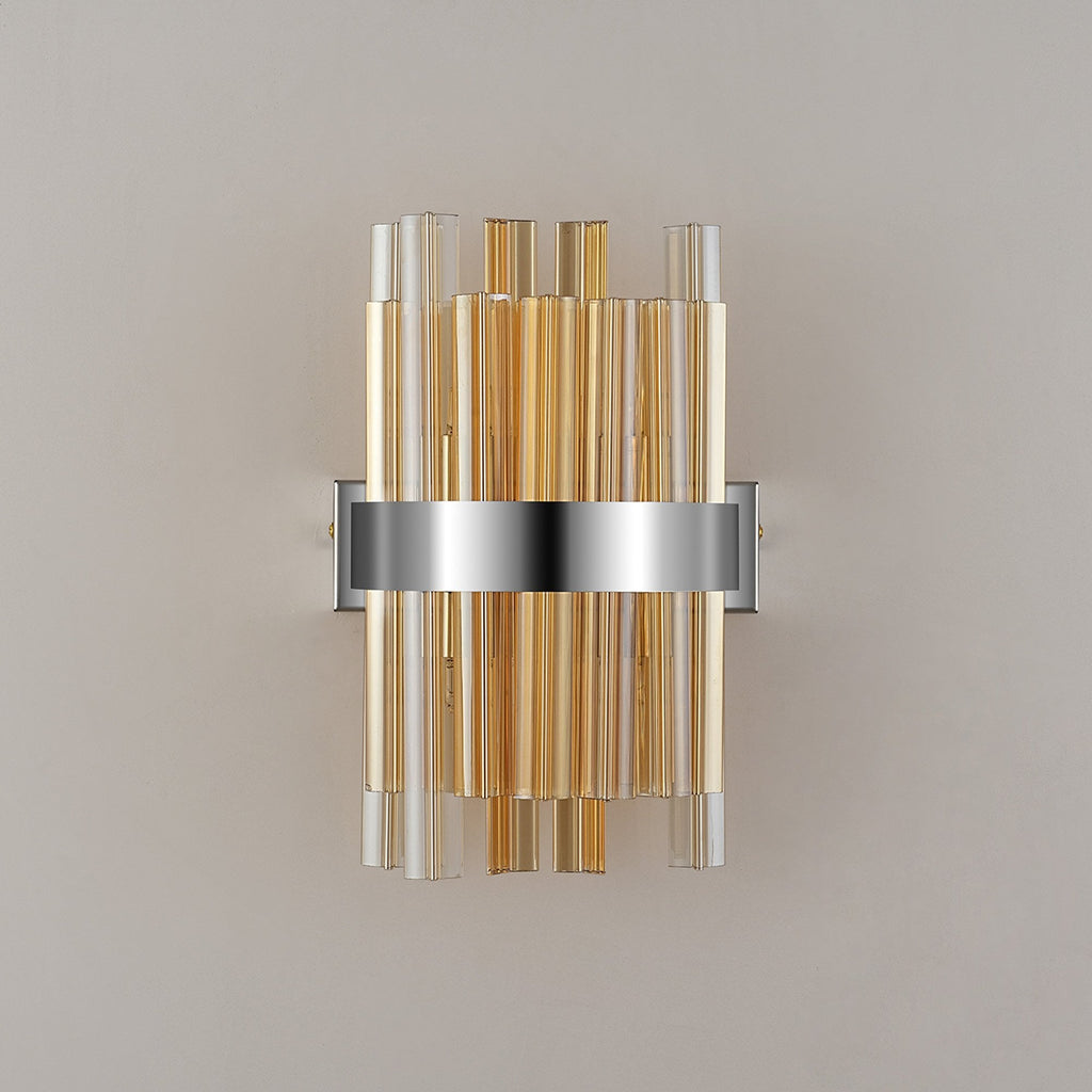 NL9510PN/AM9 Kaffer 4 Light Wall Light Polished Nickel Amber