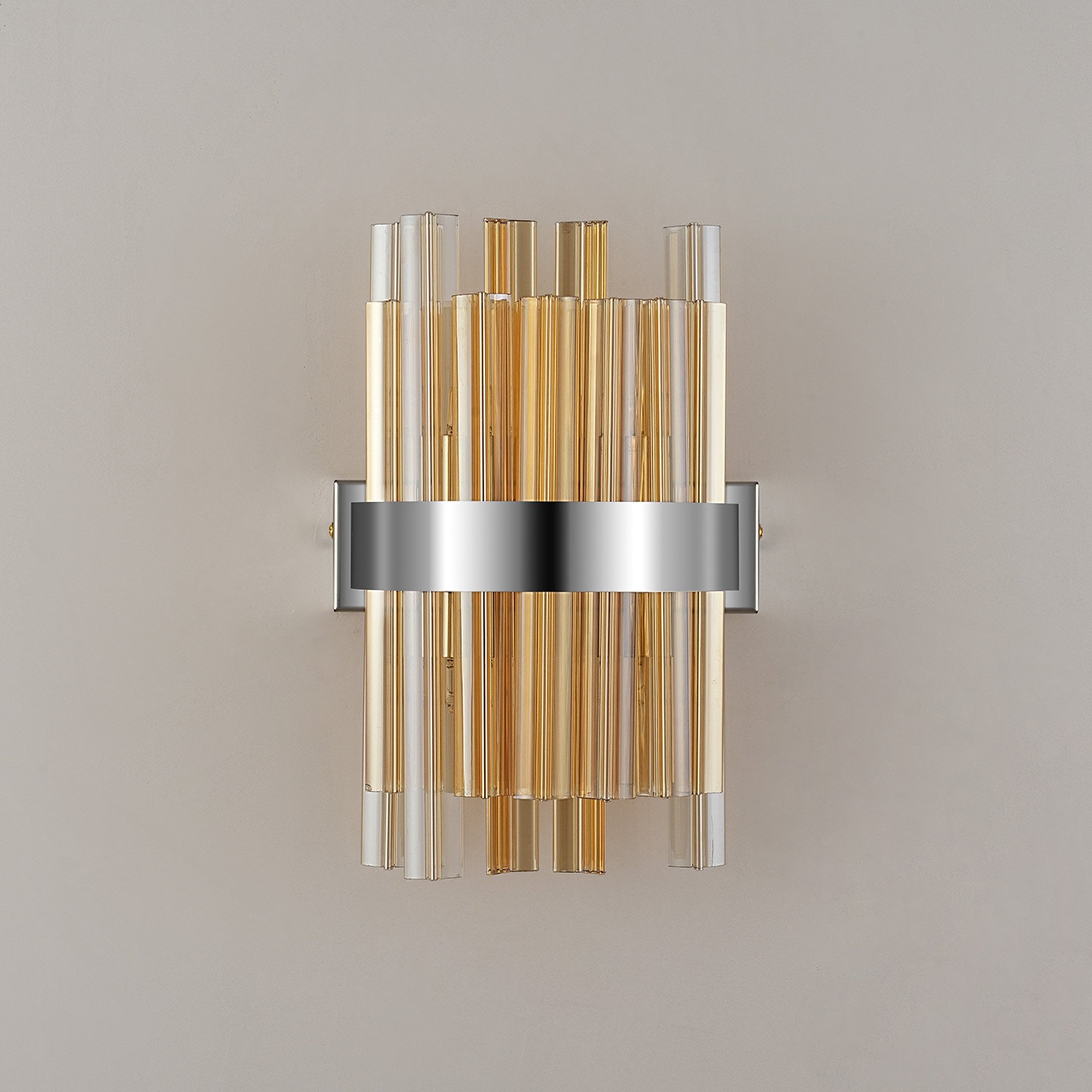 NL9510PN/AM9 Kaffer 4 Light Wall Light Polished Nickel Amber