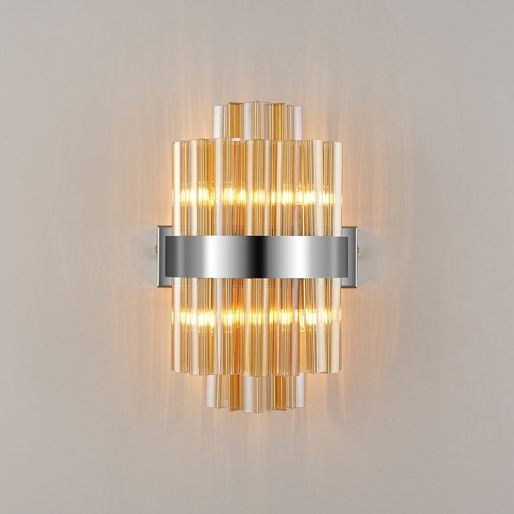 NL9510PN/AM9 Kaffer 4 Light Wall Light Polished Nickel Amber