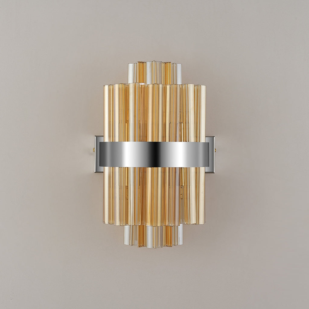 NL9510PN/AM9 Kaffer 4 Light Wall Light Polished Nickel Amber