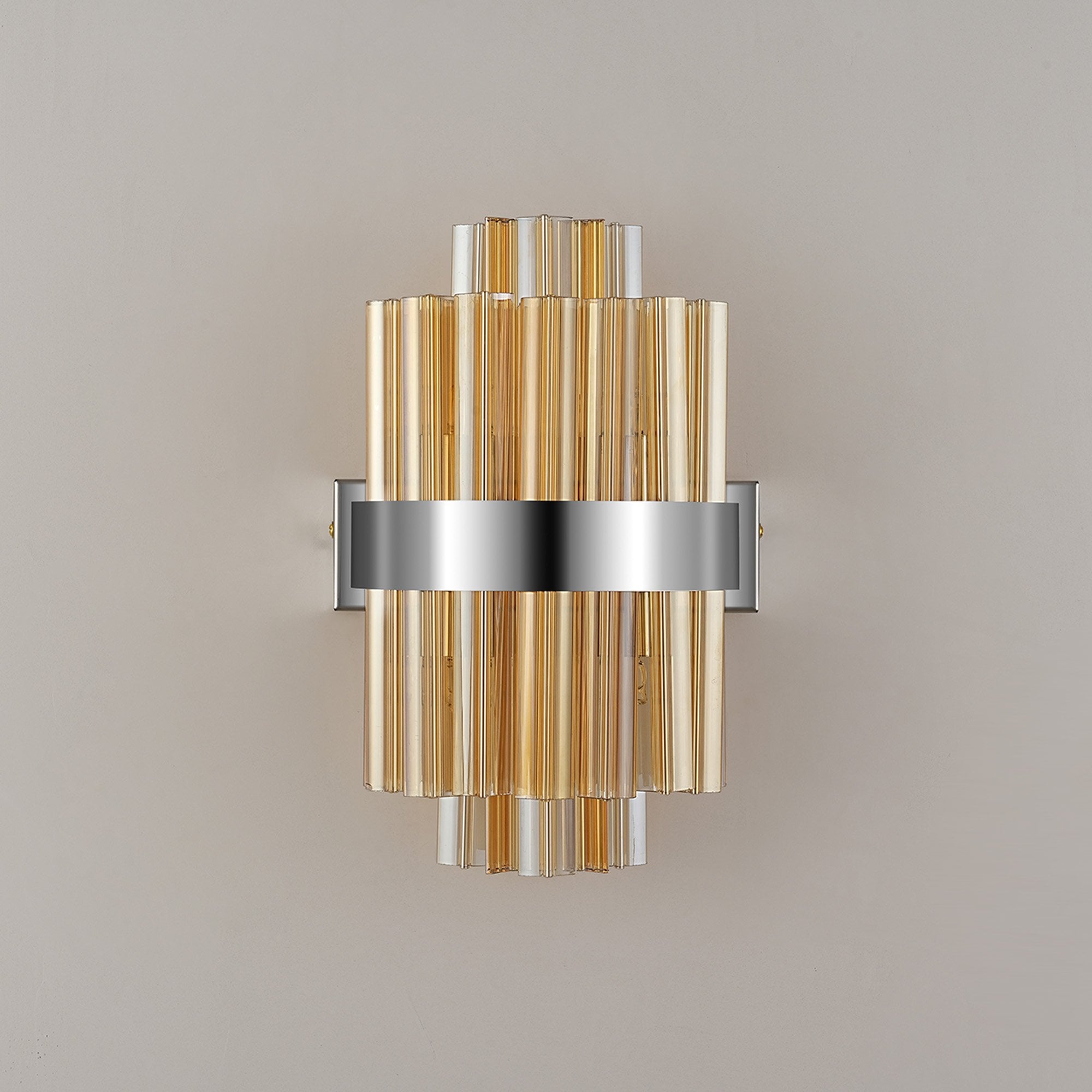 NL9510PN/AM9 Kaffer 4 Light Wall Light Polished Nickel Amber