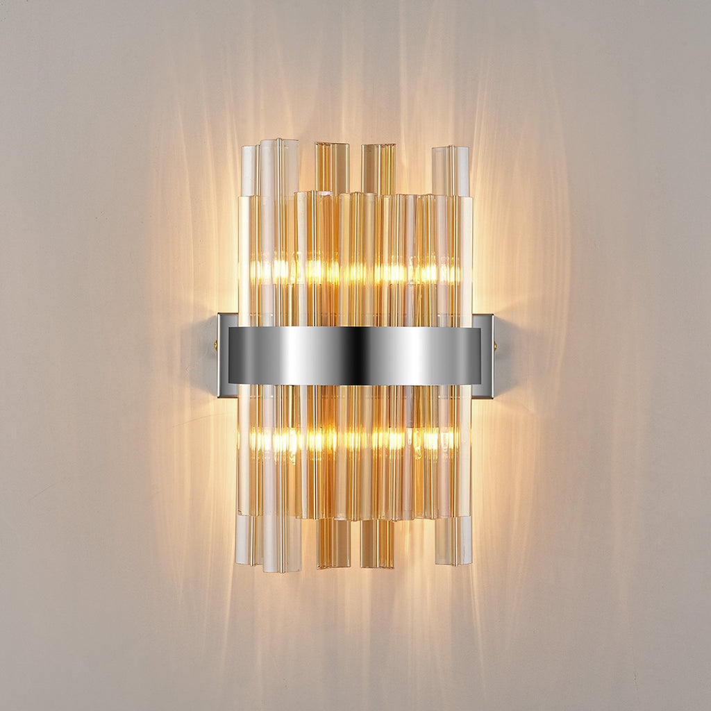 NL9510PN/AM9 Kaffer 4 Light Wall Light Polished Nickel Amber
