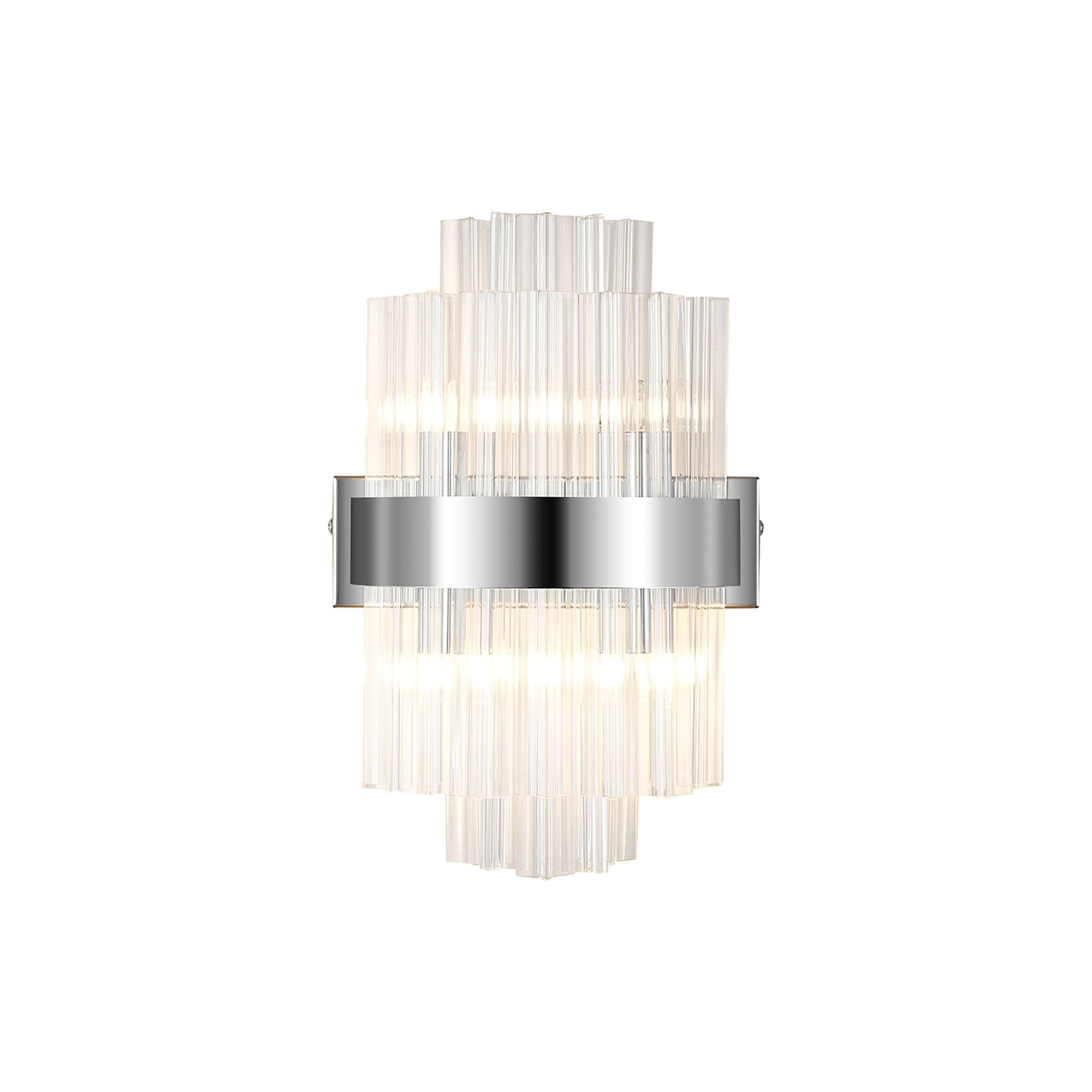 NL9510PN/CL9 Kaffer 4 Light Wall Light Polished Nickel Clear