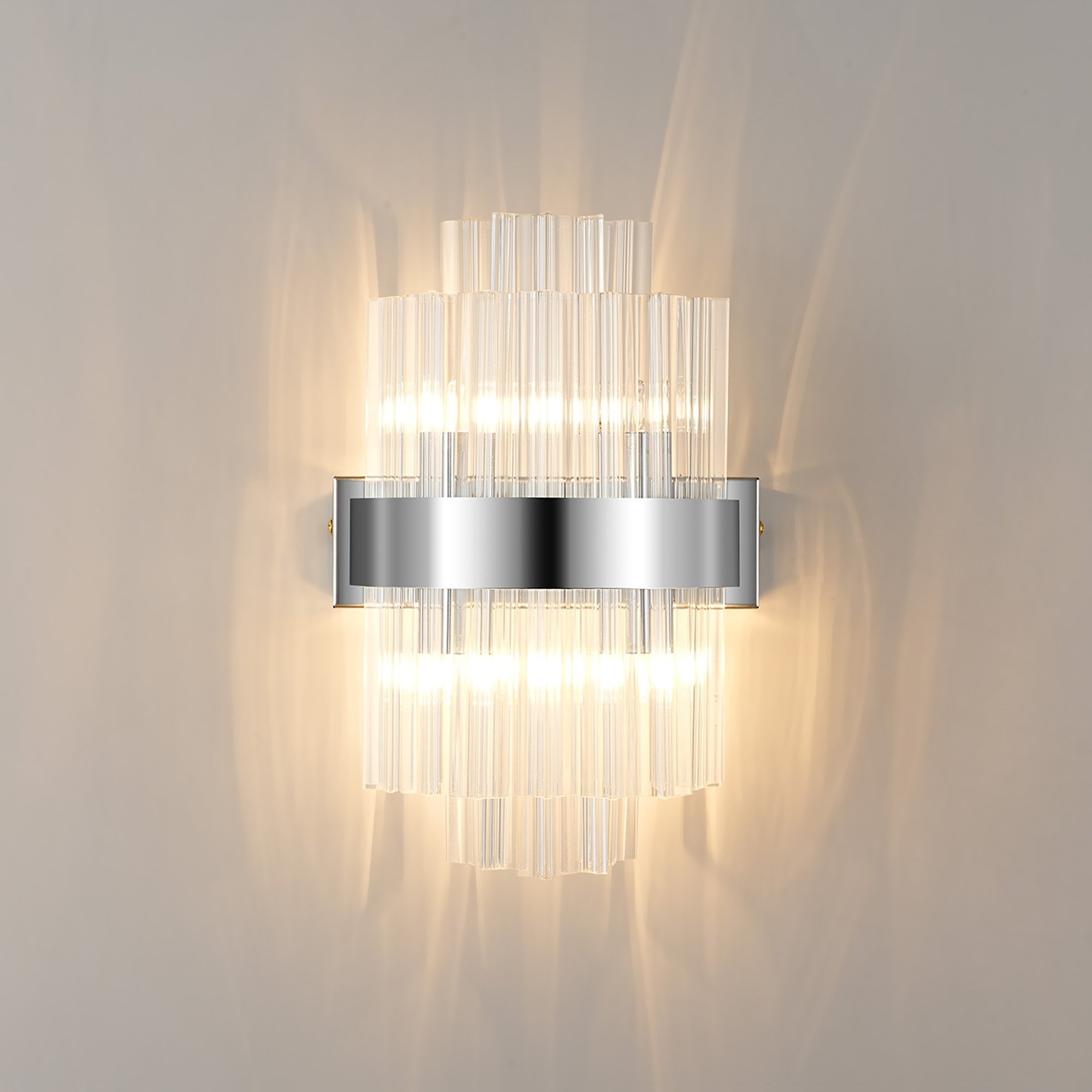 NL9510PN/CL9 Kaffer 4 Light Wall Light Polished Nickel Clear
