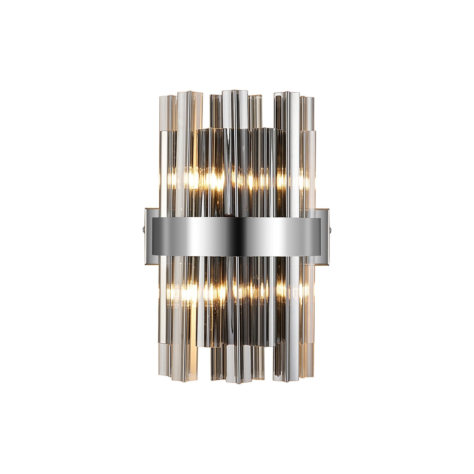 NL9510PN/SM9 Kaffer 4 Light Wall Light Polished Nickel Smoke