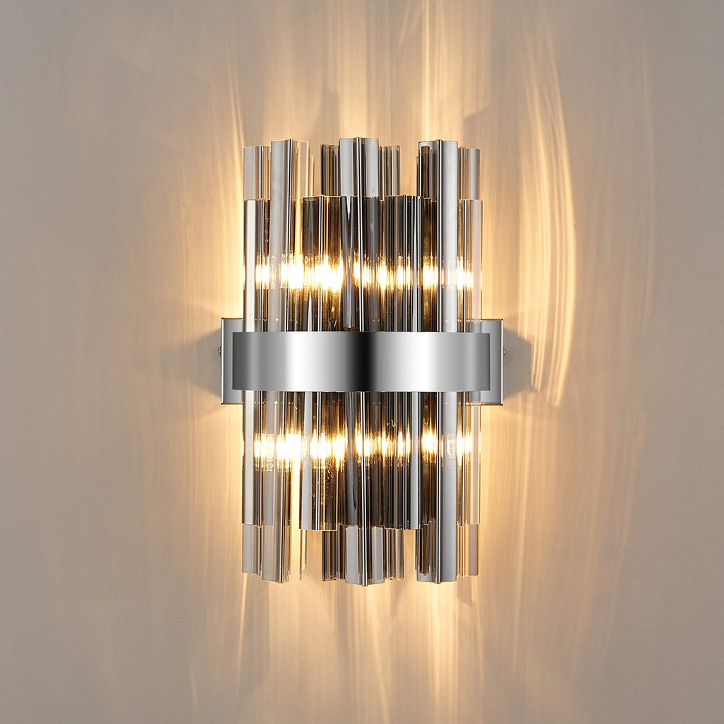 NL9510PN/SM9 Kaffer 4 Light Wall Light Polished Nickel Smoke