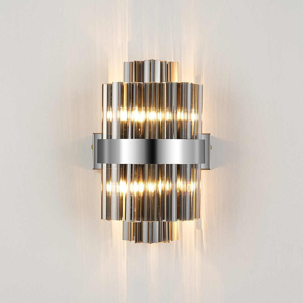 NL9510PN/SM9 Kaffer 4 Light Wall Light Polished Nickel Smoke