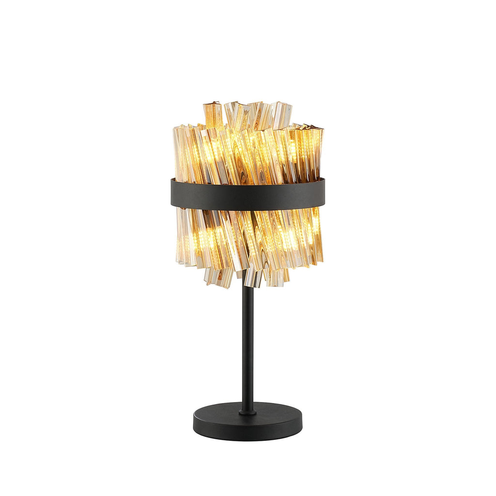 NL9512BL/AM9 Kaffer 6 Light Table Lamp Satin Black Amber