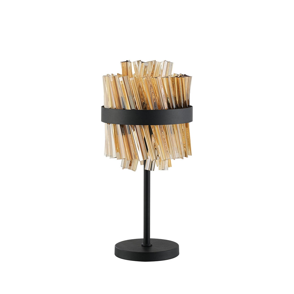 NL9512BL/AM9 Kaffer 6 Light Table Lamp Satin Black Amber