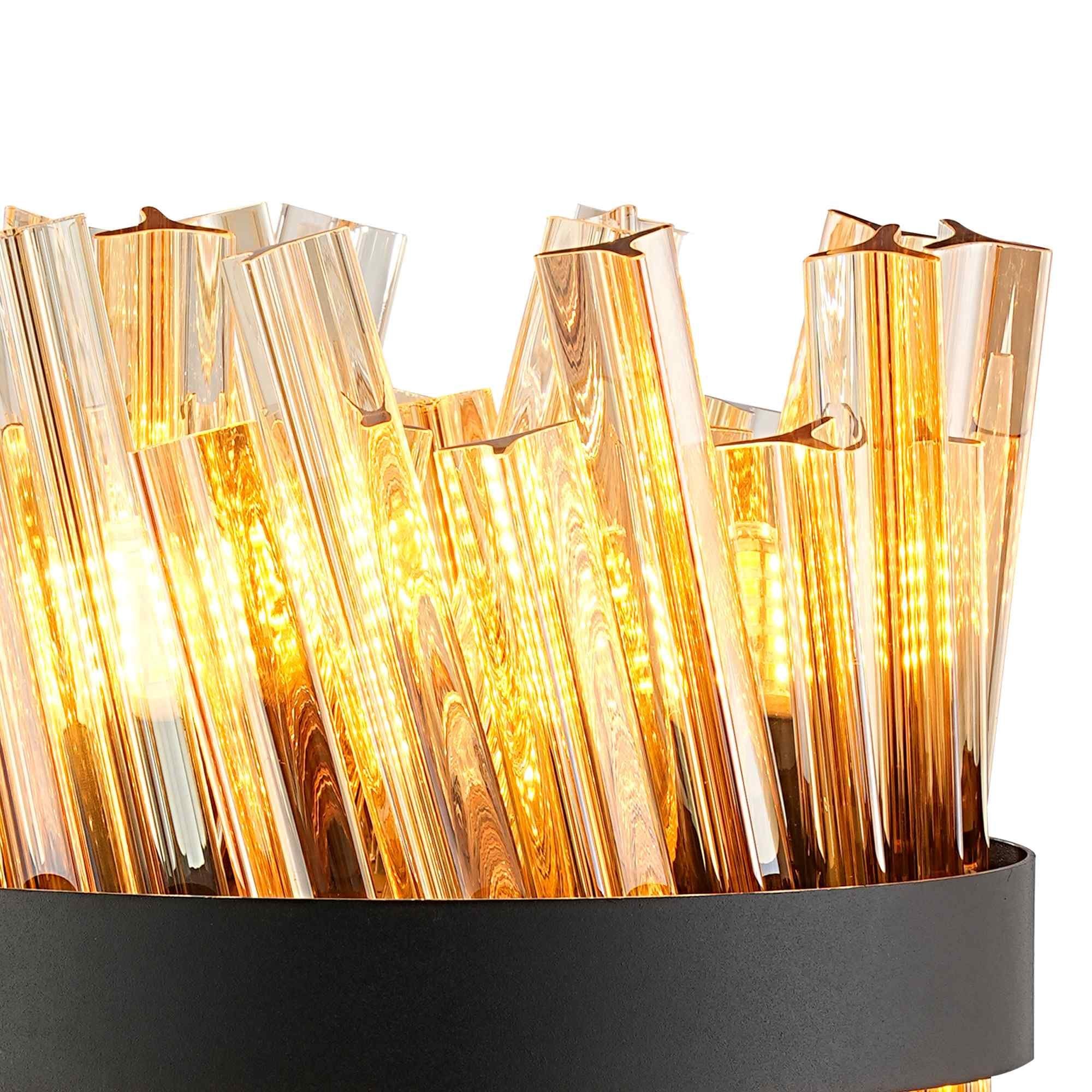 NL9512BL/AM9 Kaffer 6 Light Table Lamp Satin Black Amber