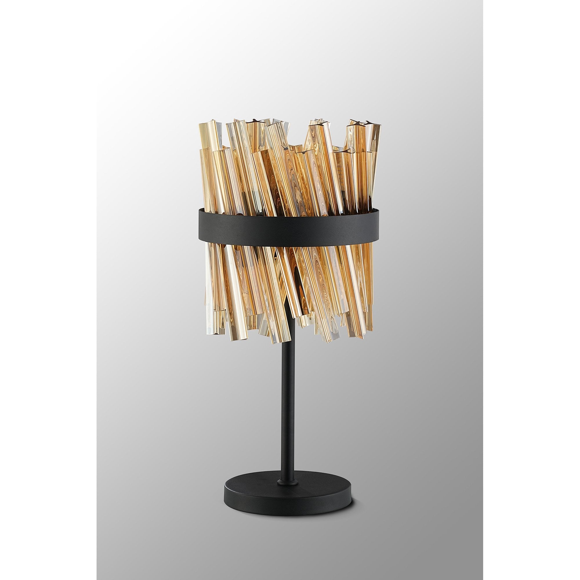 NL9512BL/AM9 Kaffer 6 Light Table Lamp Satin Black Amber