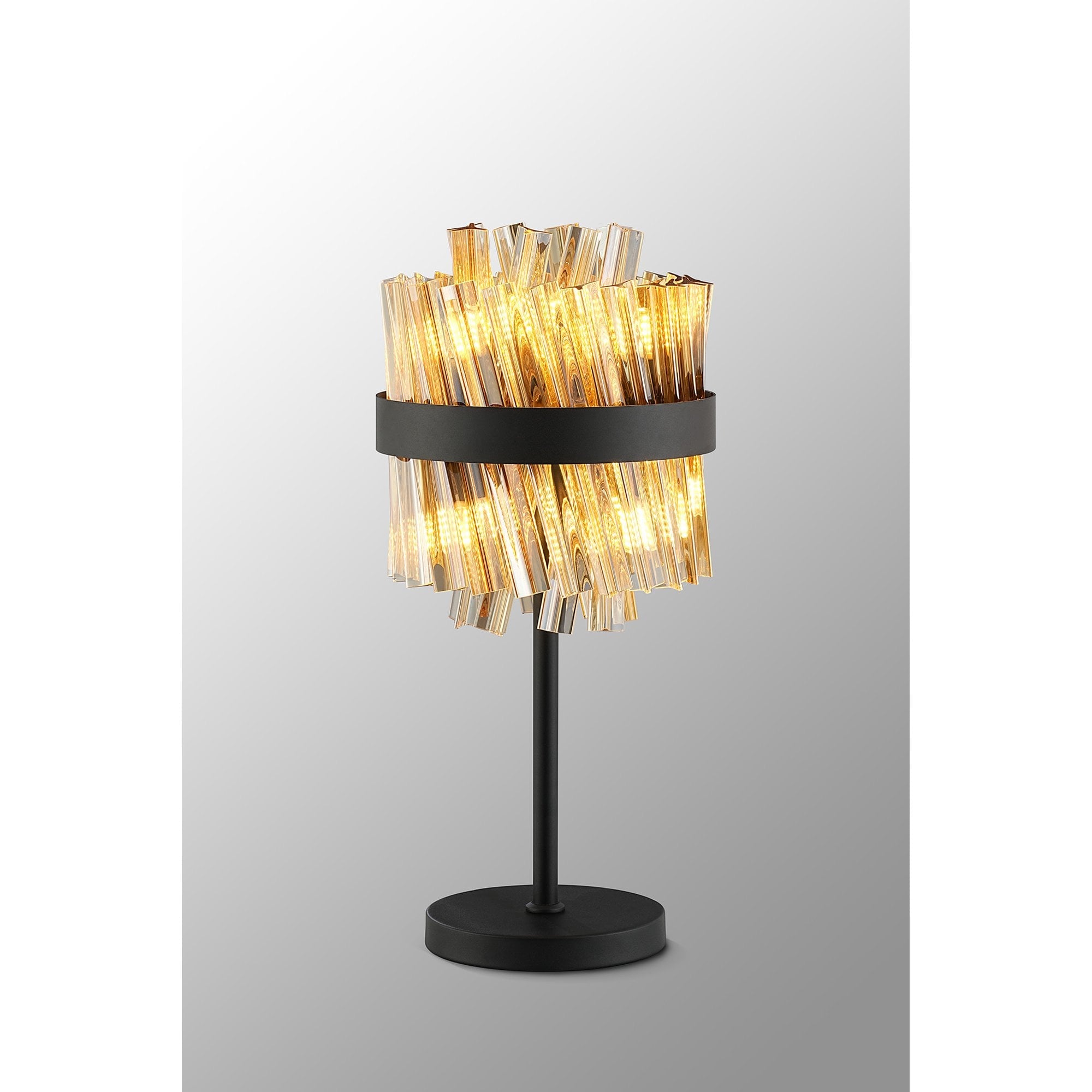 NL9512BL/AM9 Kaffer 6 Light Table Lamp Satin Black Amber
