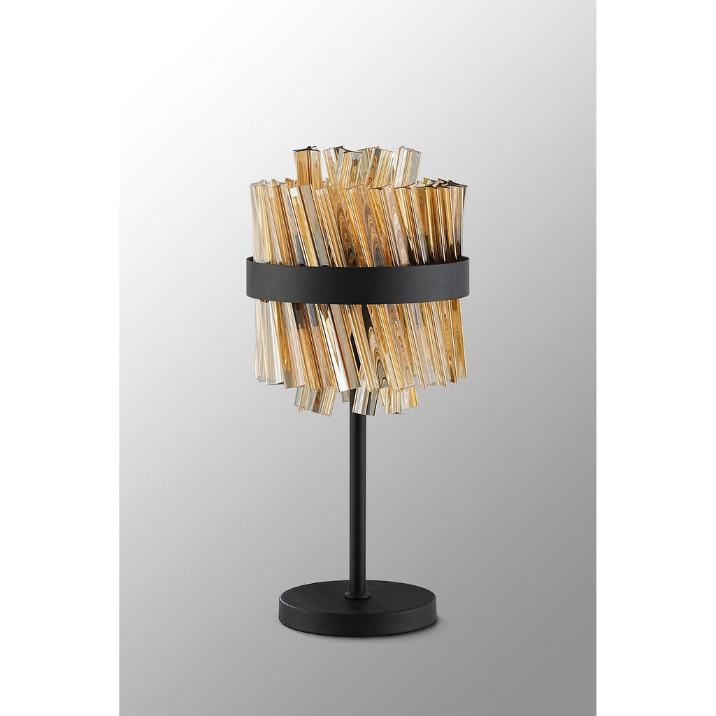NL9512BL/AM9 Kaffer 6 Light Table Lamp Satin Black Amber