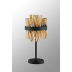NL9512BL/AM9 Kaffer 6 Light Table Lamp Satin Black Amber