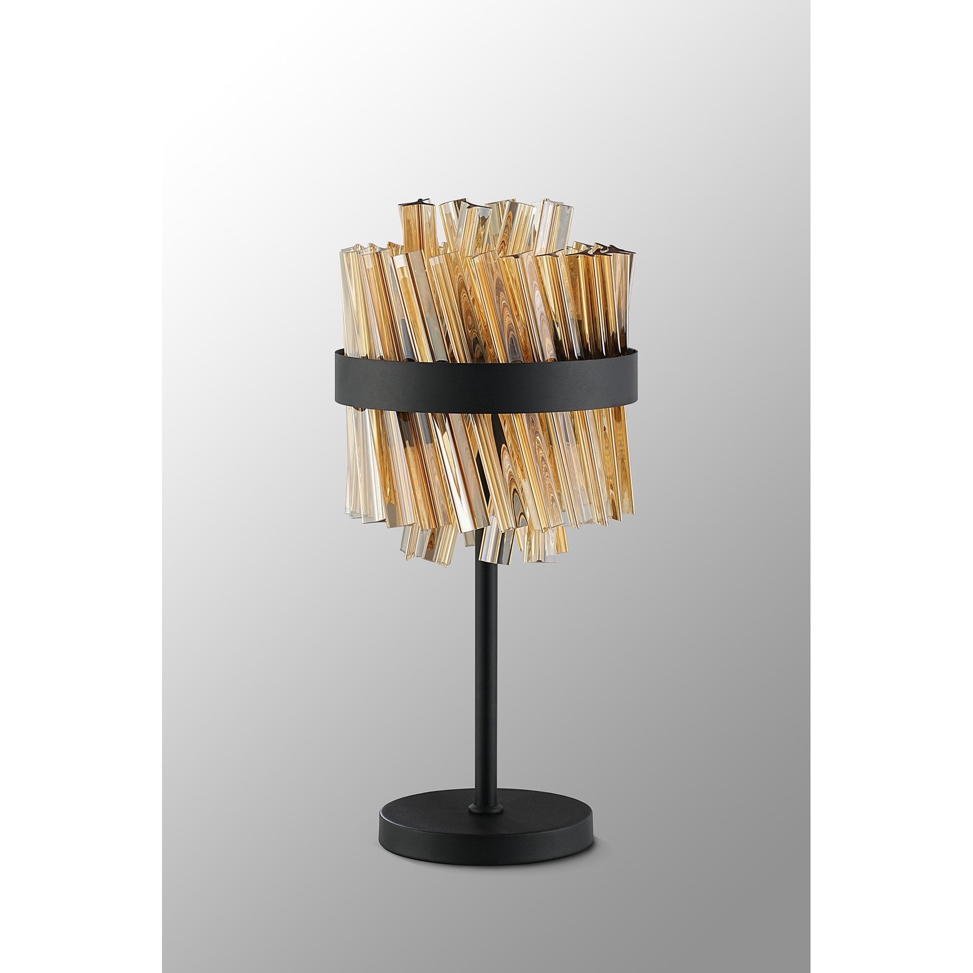 NL9512BL/AM9 Kaffer 6 Light Table Lamp Satin Black Amber