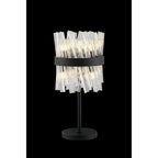 NL9512BL/CL9 Kaffer 6 Light Table Lamp Satin Black Clear